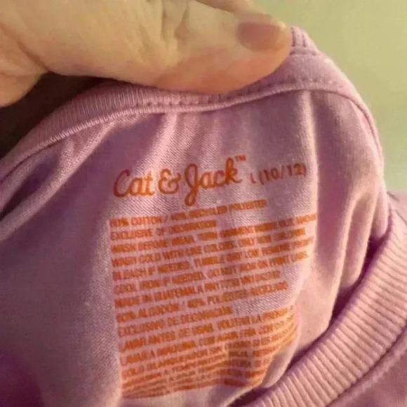 Girls' Short Sleeve Shell Applique Detail Boxy-Cat & Jack Lavender Large Mermaid - Picture 5 of 6